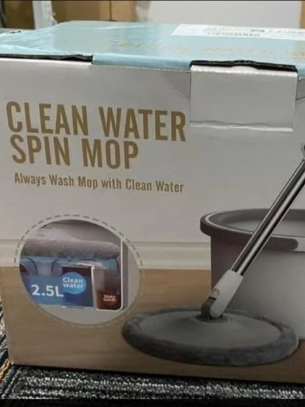 NEW 3 in 1 Mop with 2.5 L Bucket, Extendible Mop Rotating Mop Pads, Mop Bucket